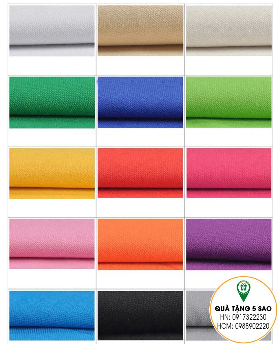 Các màu vải sử dụng để may túi dây rút