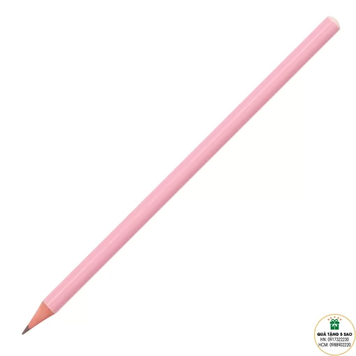 Bút chì tròn không tẩy màu hồng - in logo theo yêu cầu