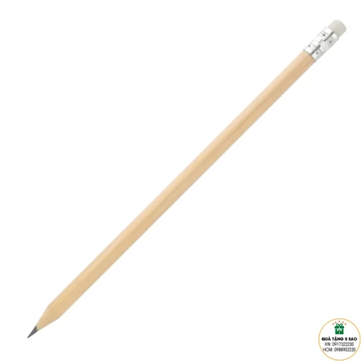 Bút chì tròn màu gỗ in logo theo yêu cầu