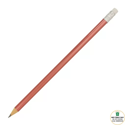 Bút chì tròn màu cam in logo theo yêu cầu