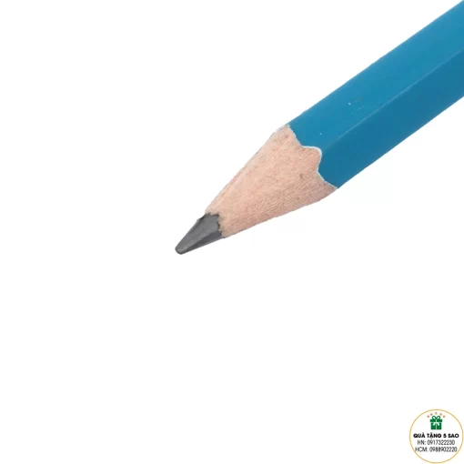 In logo bút chì 6 cạnh màu xanh dương theo yêu cầu